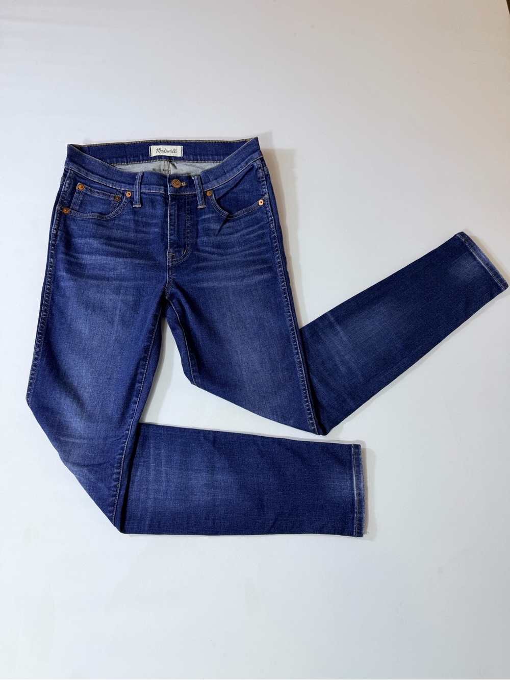 Madewell Women's High Rise Skinny Jeans Dark Wash Blue Size Size 27 Medium